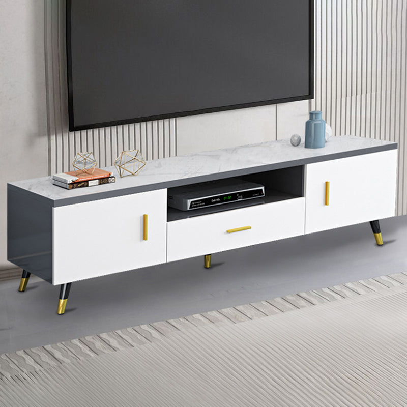 Wooden TV Media Console Glam Media Console TV Stand with Drawer