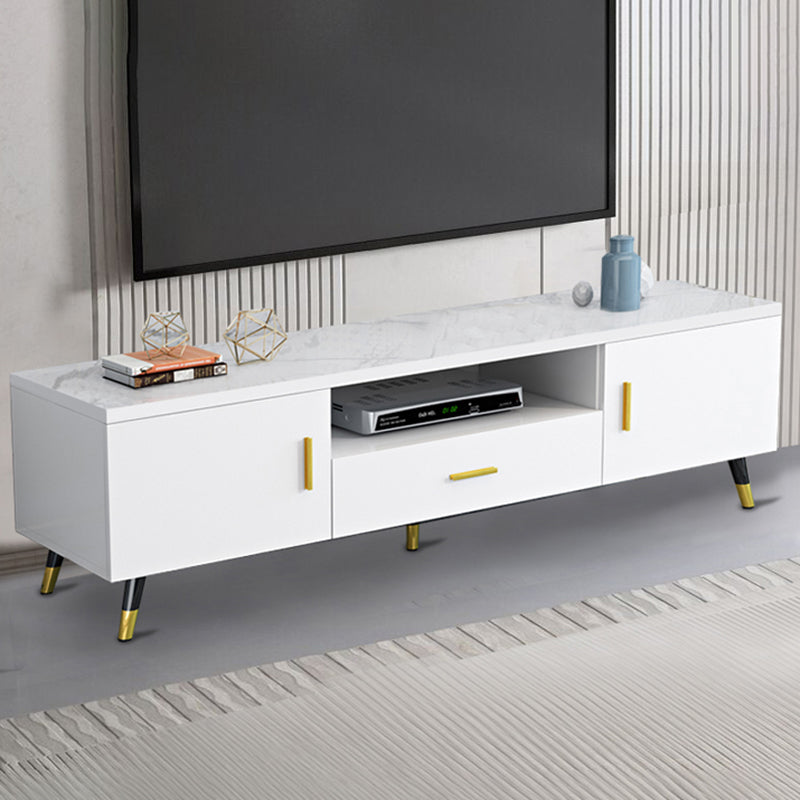 Wooden TV Media Console Glam Media Console TV Stand with Drawer