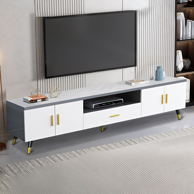 Wooden TV Media Console Glam Media Console TV Stand with Drawer