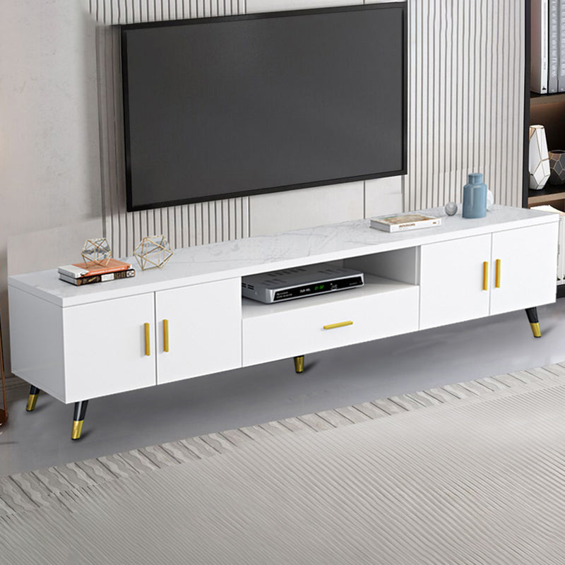 Wooden TV Media Console Glam Media Console TV Stand with Drawer