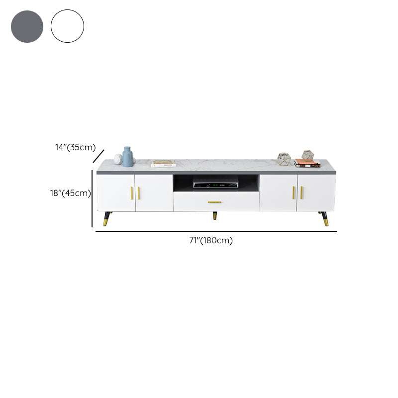 Wooden TV Media Console Glam Media Console TV Stand with Drawer