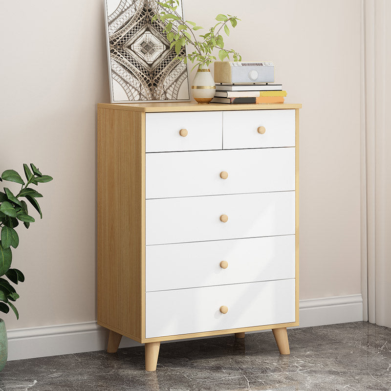 Scandinavian Natural Wood Storage Chest with Drawers for Home