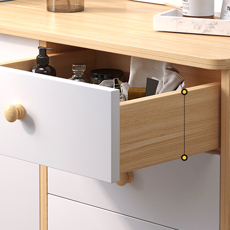 Scandinavian Natural Wood Storage Chest with Drawers for Home