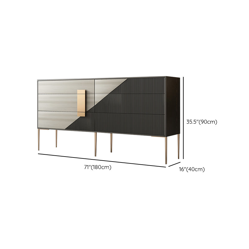 Glam Horizontal Storage Chest with Soft-Close Drawers for Home
