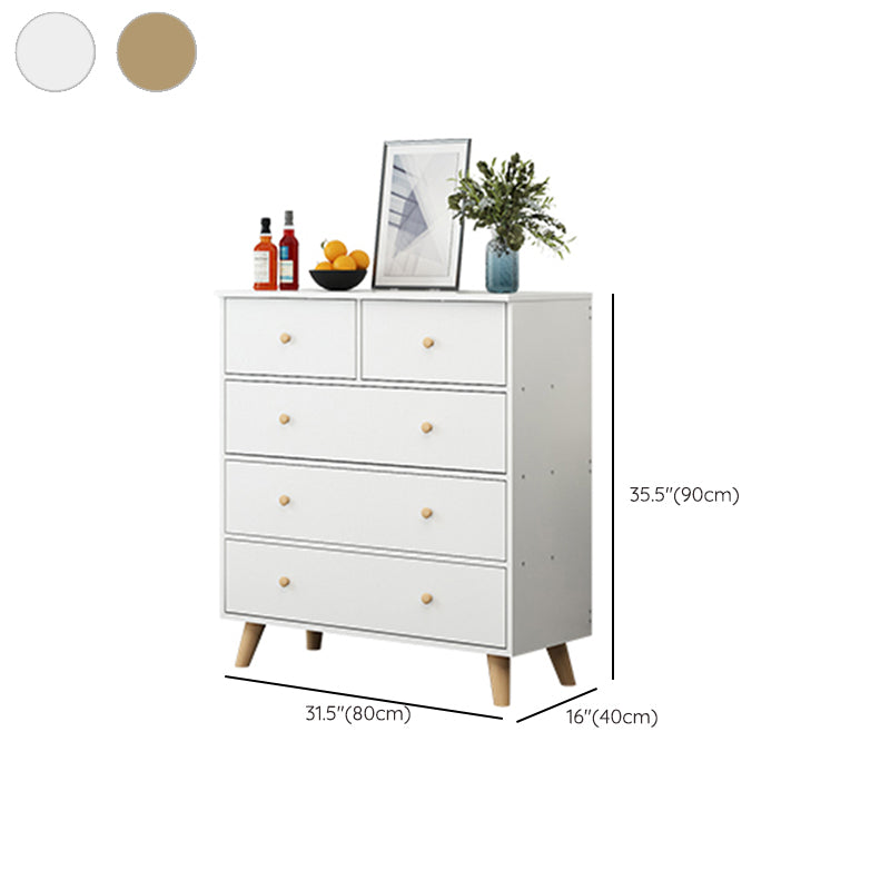 Scandinavian Wood Horizontal Storage Chest with Drawers for Home