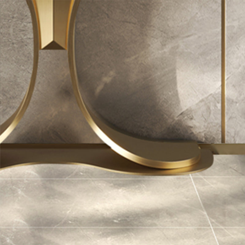 Glam Free Form Console Accent Table with Stainless Steel Bracket for Hall