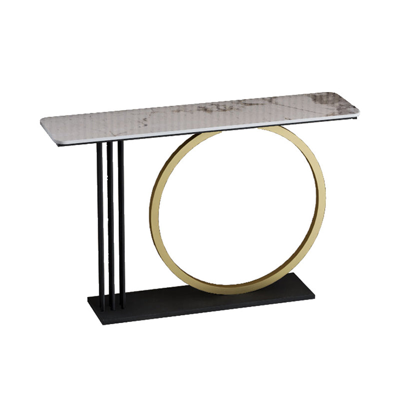 Glam Rectangle Console Sofa Table with Iron Bracket for Hall