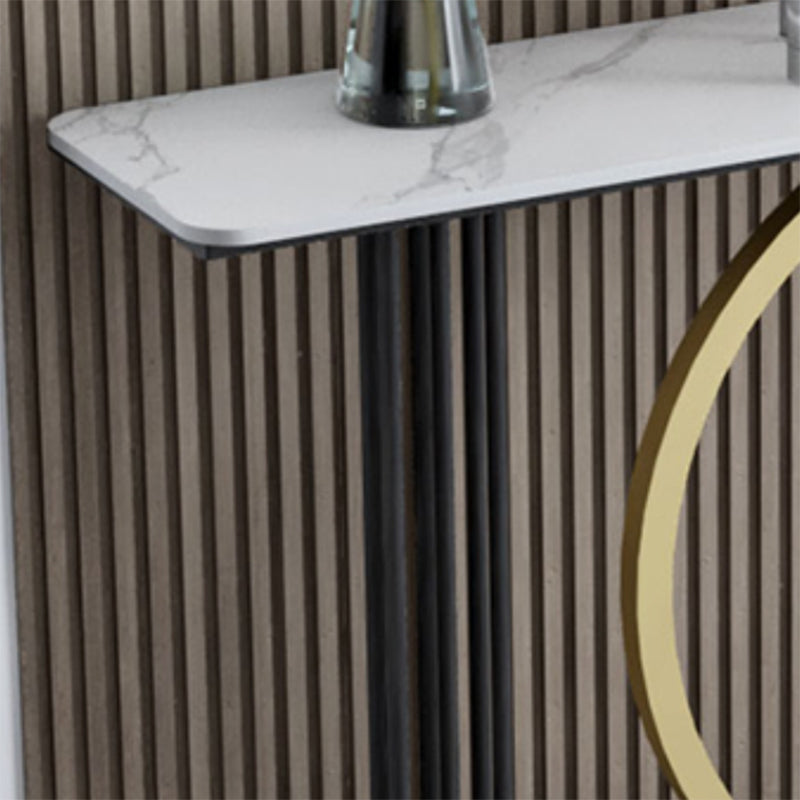 Glam Rectangle Console Sofa Table with Iron Bracket for Hall