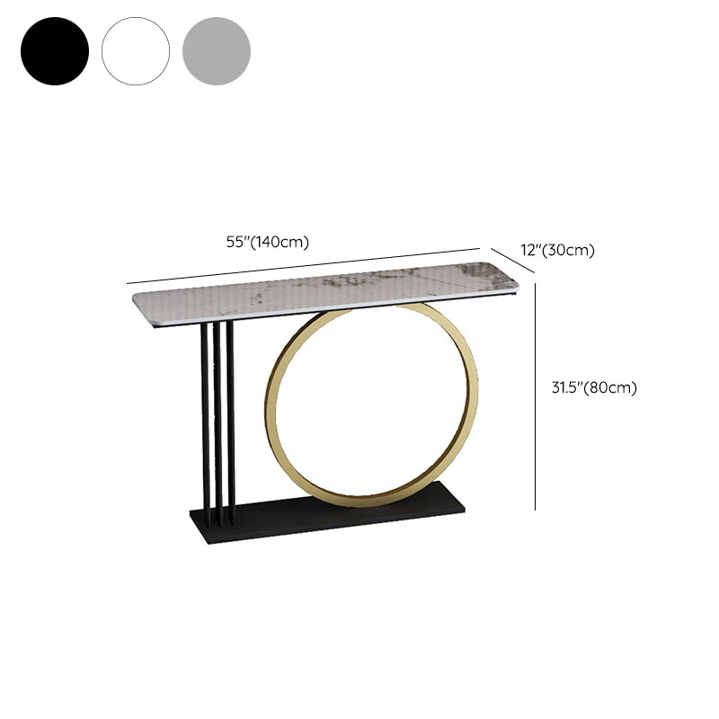 Glam Rectangle Console Sofa Table with Iron Bracket for Hall