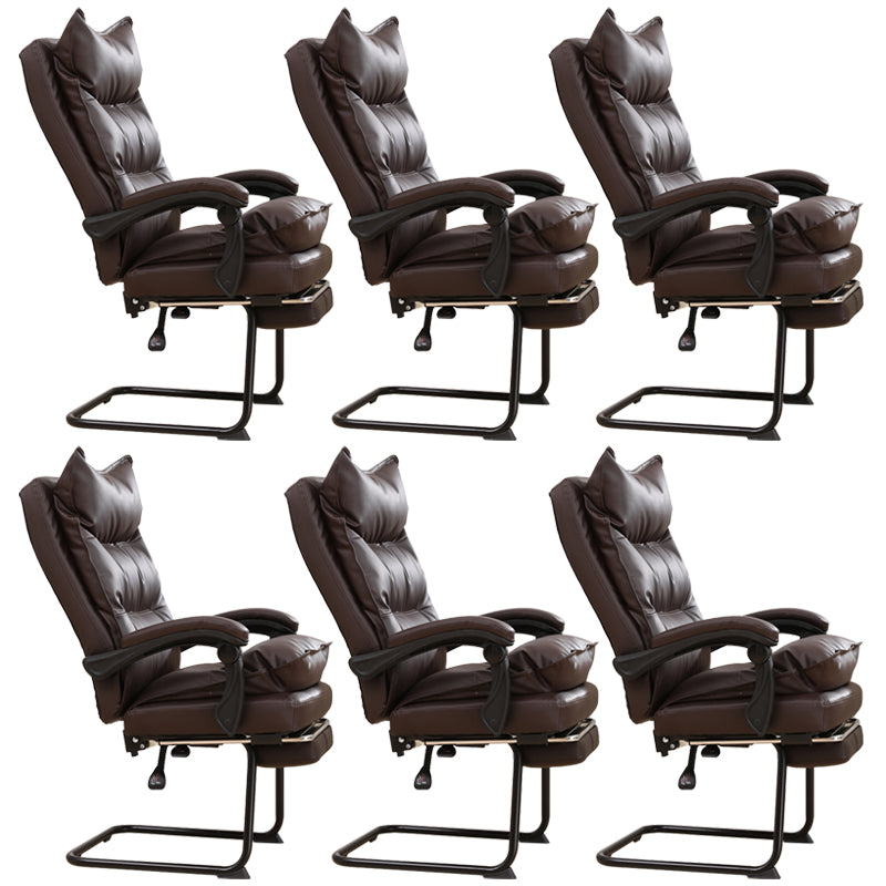 Padded Arms Office Chair Modern Leather No Distressing Ergonomic Desk Chair