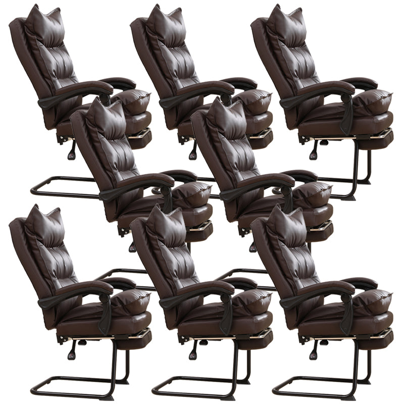 Padded Arms Office Chair Modern Leather No Distressing Ergonomic Desk Chair