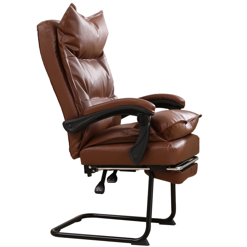 Padded Arms Office Chair Modern Leather No Distressing Ergonomic Desk Chair