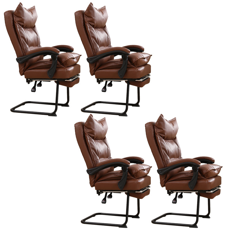 Padded Arms Office Chair Modern Leather No Distressing Ergonomic Desk Chair