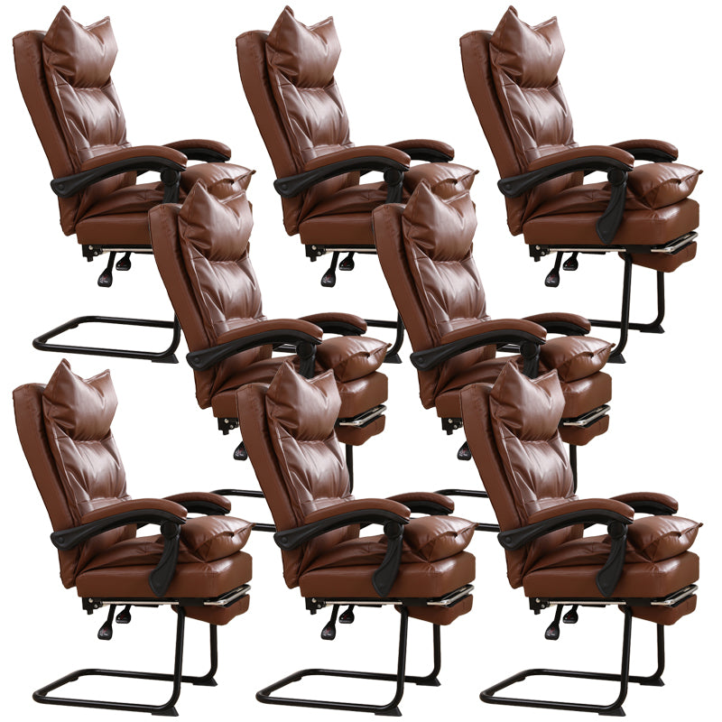 Padded Arms Office Chair Modern Leather No Distressing Ergonomic Desk Chair