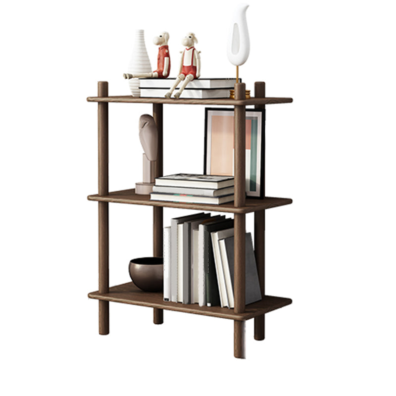 Scandinavian Open Back Wood Shelf Bookcase with Shelves for Home Office