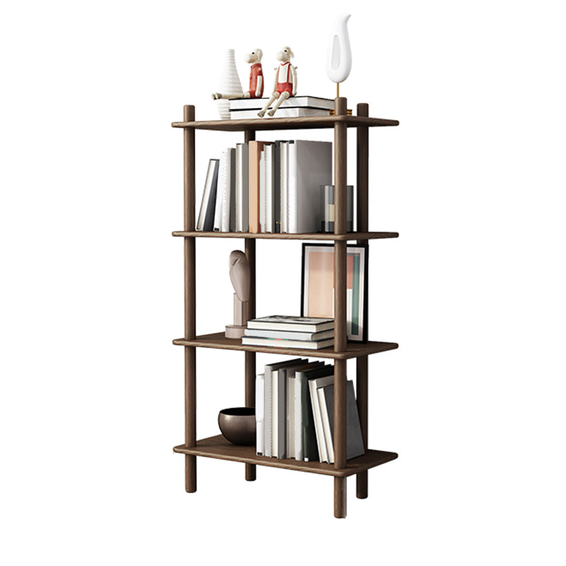 Scandinavian Open Back Wood Shelf Bookcase with Shelves for Home Office