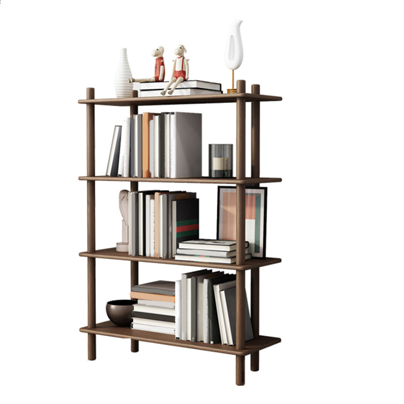 Scandinavian Open Back Wood Shelf Bookcase with Shelves for Home Office