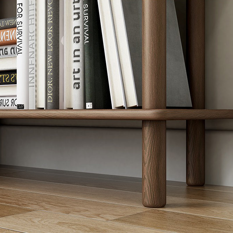 Scandinavian Open Back Wood Shelf Bookcase with Shelves for Home Office