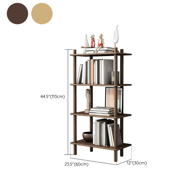 Scandinavian Open Back Wood Shelf Bookcase with Shelves for Home Office