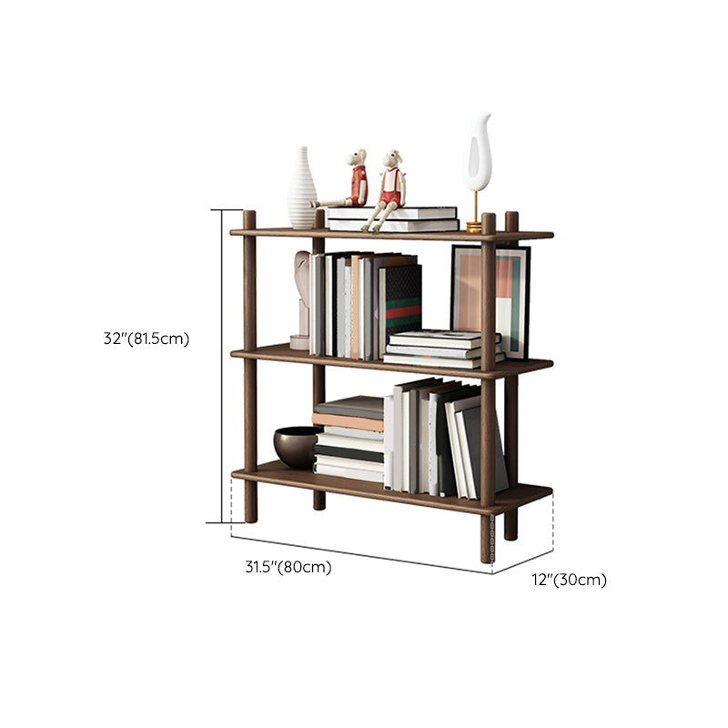 Scandinavian Open Back Wood Shelf Bookcase with Shelves for Home Office