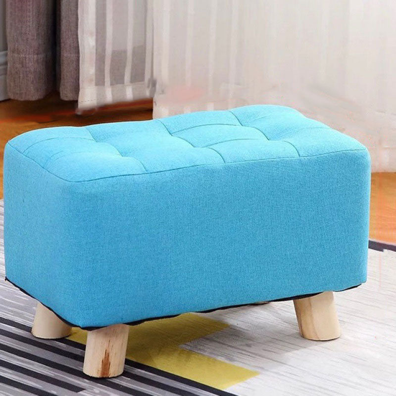 Cotton Linen Ottoman Scratch Resistant Removable and Washable Slipcover Solid Ottoman