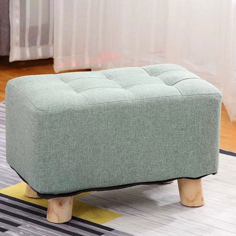 Cotton Linen Ottoman Scratch Resistant Removable and Washable Slipcover Solid Ottoman