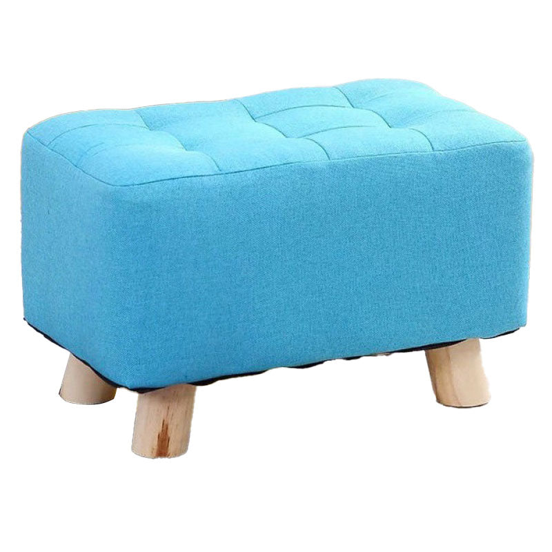 Cotton Linen Ottoman Scratch Resistant Removable and Washable Slipcover Solid Ottoman