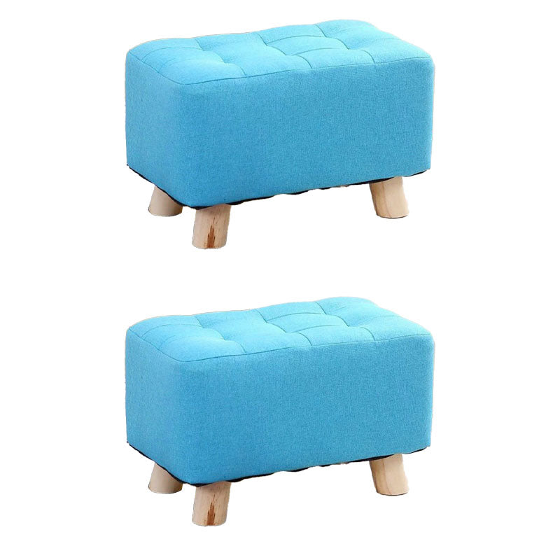 Cotton Linen Ottoman Scratch Resistant Removable and Washable Slipcover Solid Ottoman