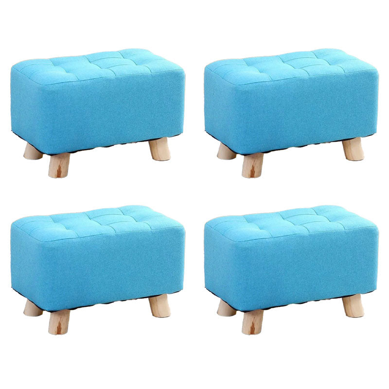 Cotton Linen Ottoman Scratch Resistant Removable and Washable Slipcover Solid Ottoman