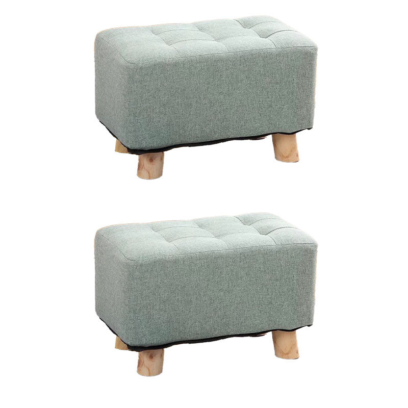 Cotton Linen Ottoman Scratch Resistant Removable and Washable Slipcover Solid Ottoman