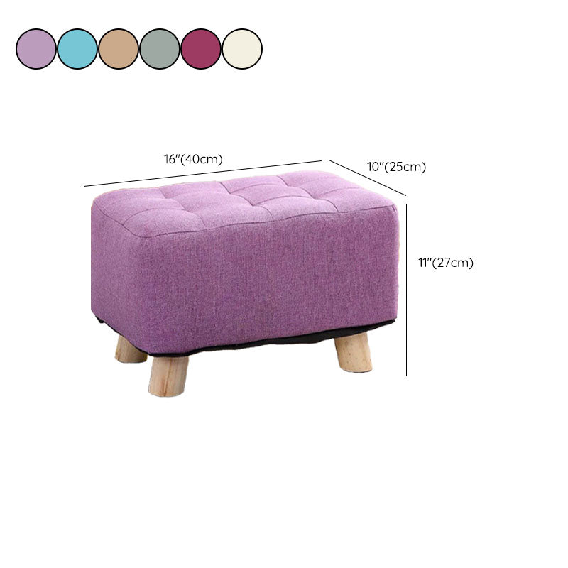 Cotton Linen Ottoman Scratch Resistant Removable and Washable Slipcover Solid Ottoman