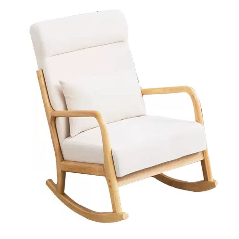 Contemporary Rocking Chair Upholstered Antique Finish Rocking Accent Chair