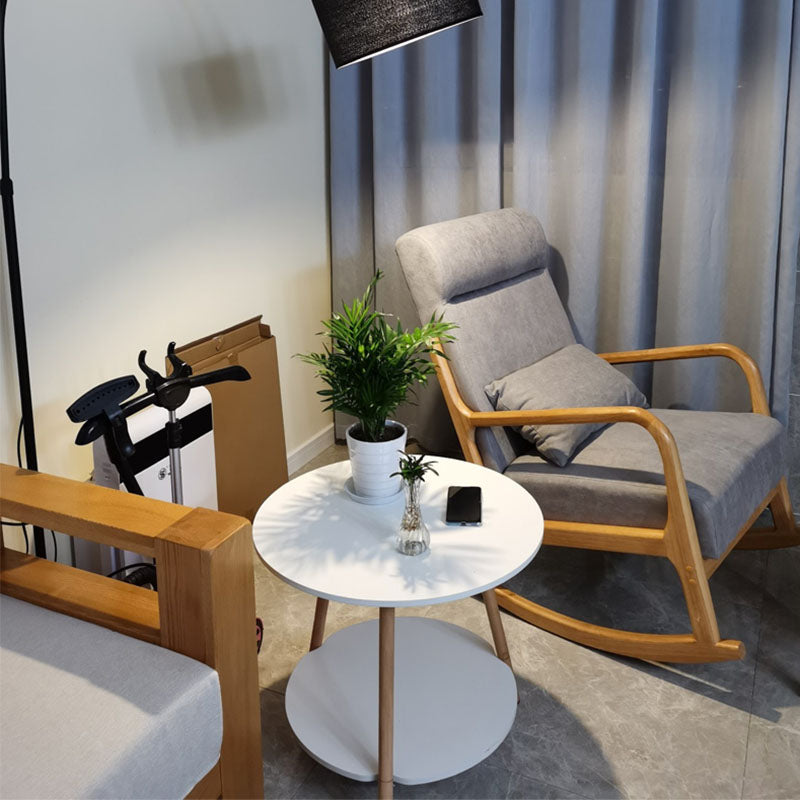 Contemporary Rocking Chair Upholstered Antique Finish Rocking Accent Chair