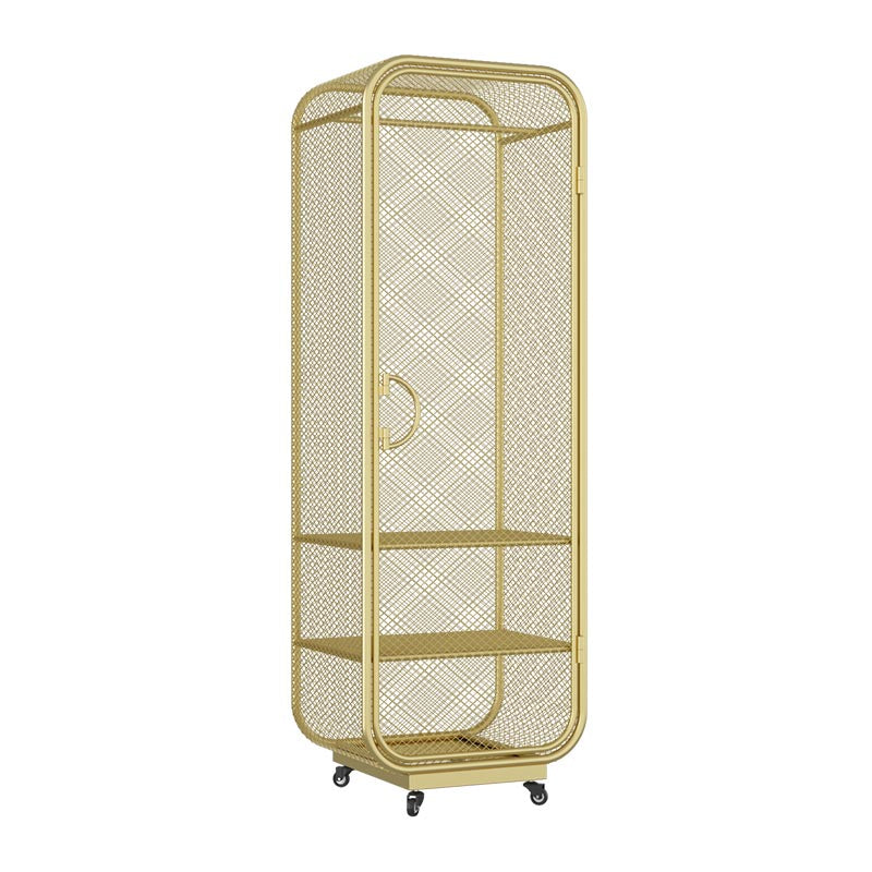 Bedroom Metal Wardrobe Industrial Style Rectangular Wardrobe Closet with Door