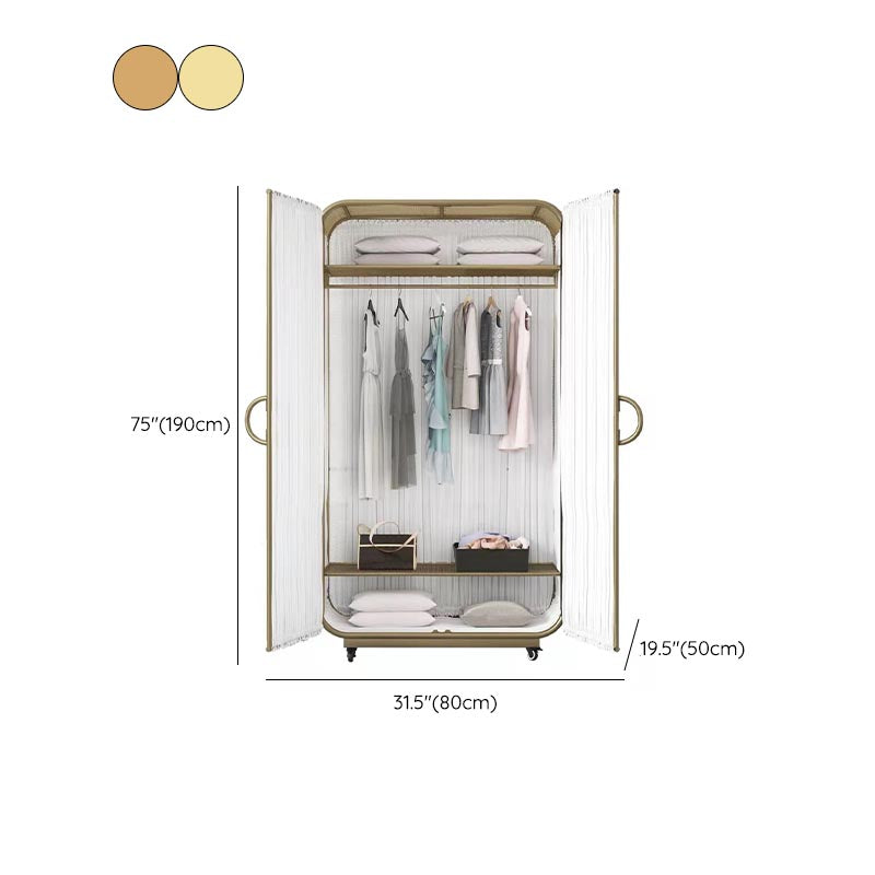 Bedroom Metal Wardrobe Industrial Style Rectangular Wardrobe Closet with Door