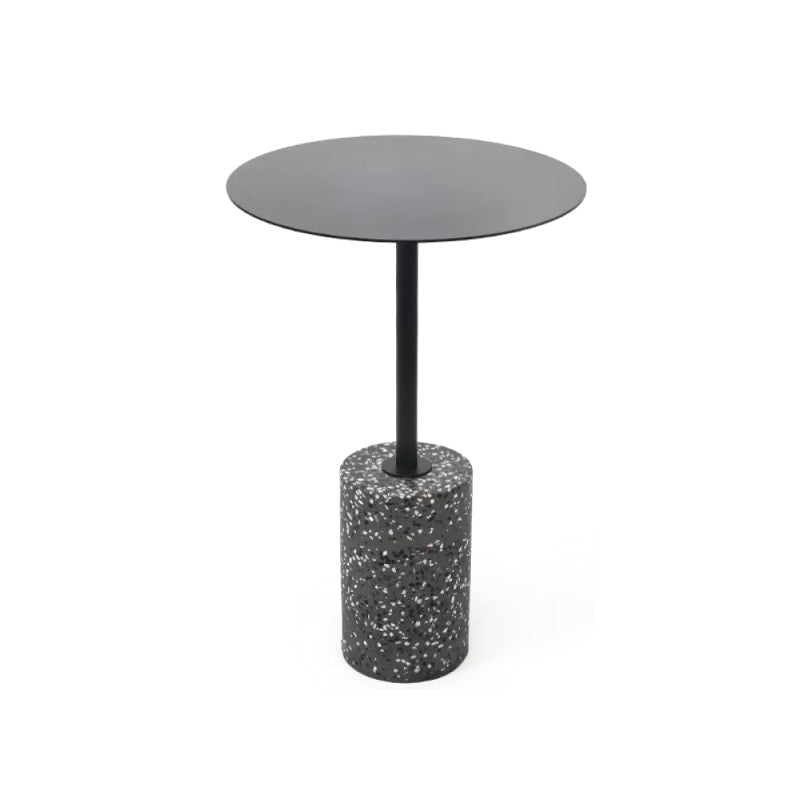 Pedestal Accent Side Table 23.62" Tall Round Metal Side End Snack Table