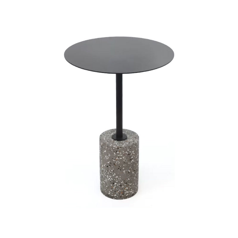 Pedestal Accent Side Table 23.62" Tall Round Metal Side End Snack Table