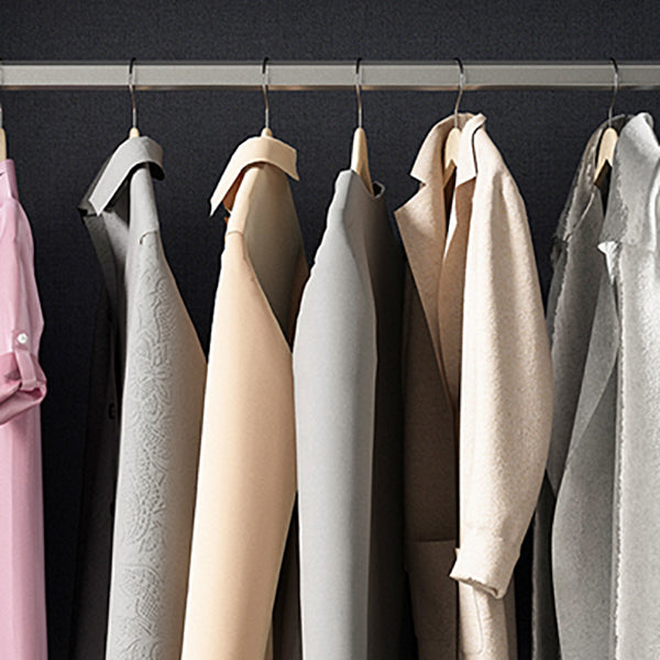 Modern Grey Wardrobe Cabinet Engineered Wood Wardrobe with Garment Rod