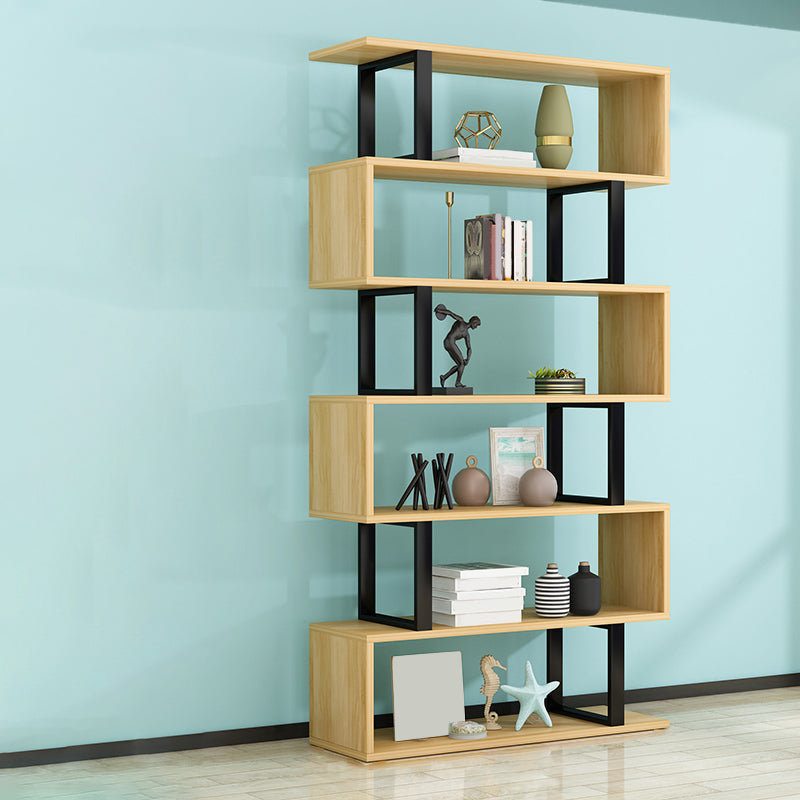 Scandinavian Wood Open Back Shelf Bookcase with Shelves for Home Office