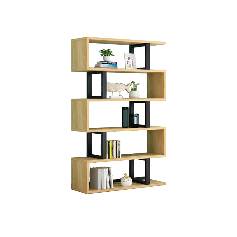 Scandinavian Wood Open Back Shelf Bookcase with Shelves for Home Office