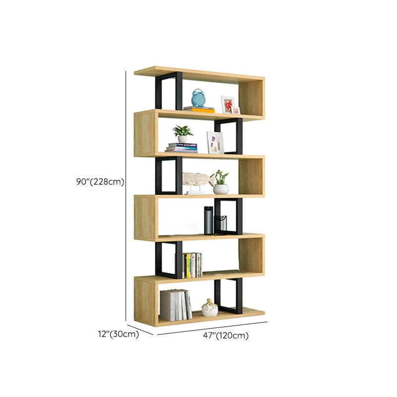 Scandinavian Wood Open Back Shelf Bookcase with Shelves for Home Office