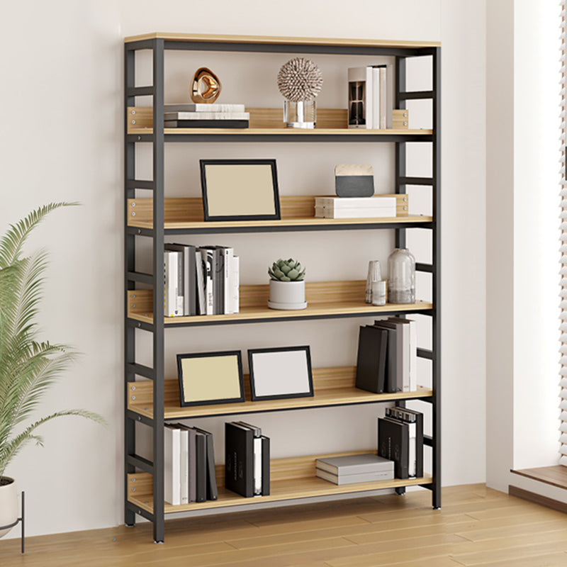Black Modern Open Back Shelf Bookcase Shelves Included for Home Office