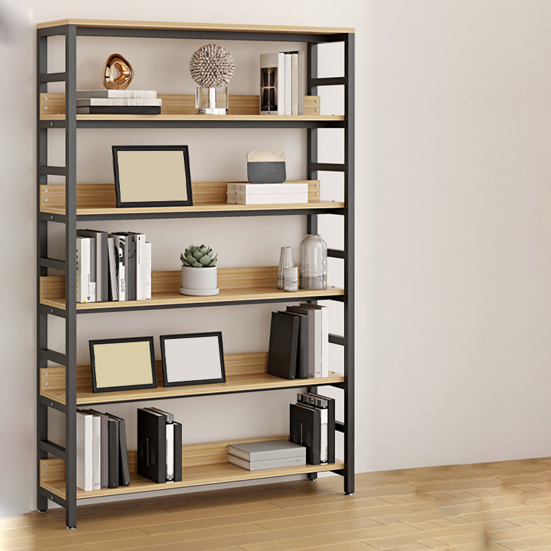 Black Modern Open Back Shelf Bookcase Shelves Included for Home Office