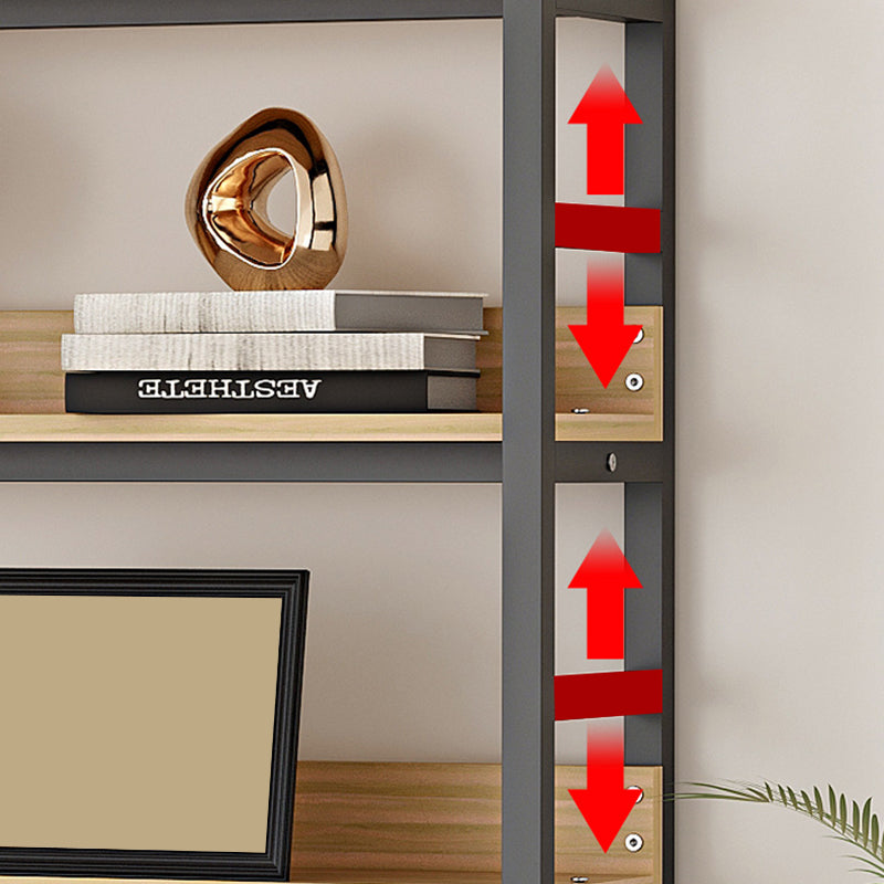 Black Modern Open Back Shelf Bookcase Shelves Included for Home Office