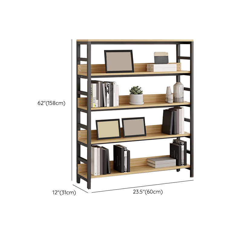 Black Modern Open Back Shelf Bookcase Shelves Included for Home Office