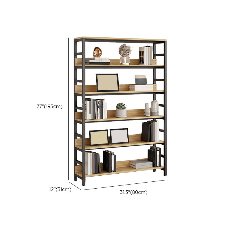 Black Modern Open Back Shelf Bookcase Shelves Included for Home Office