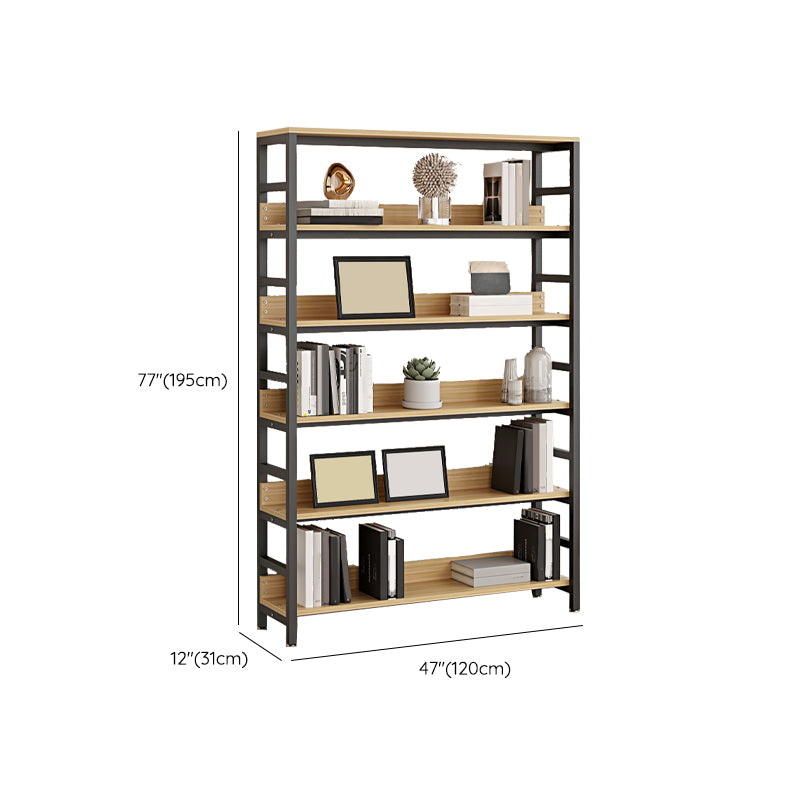 Black Modern Open Back Shelf Bookcase Shelves Included for Home Office