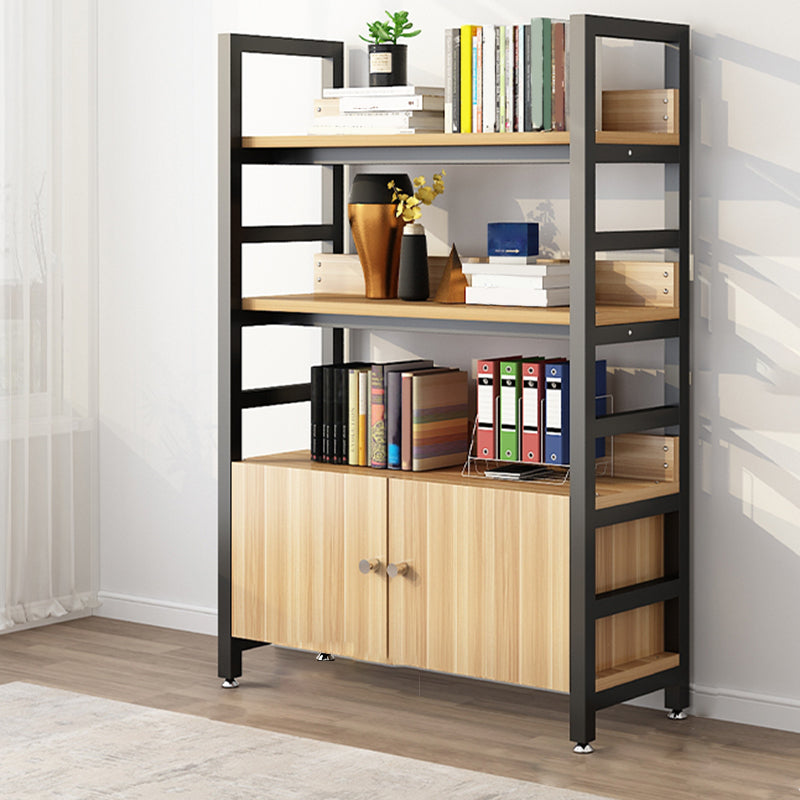 Modern Open Storage Shelf Bookcase with Cabinets for Home Office