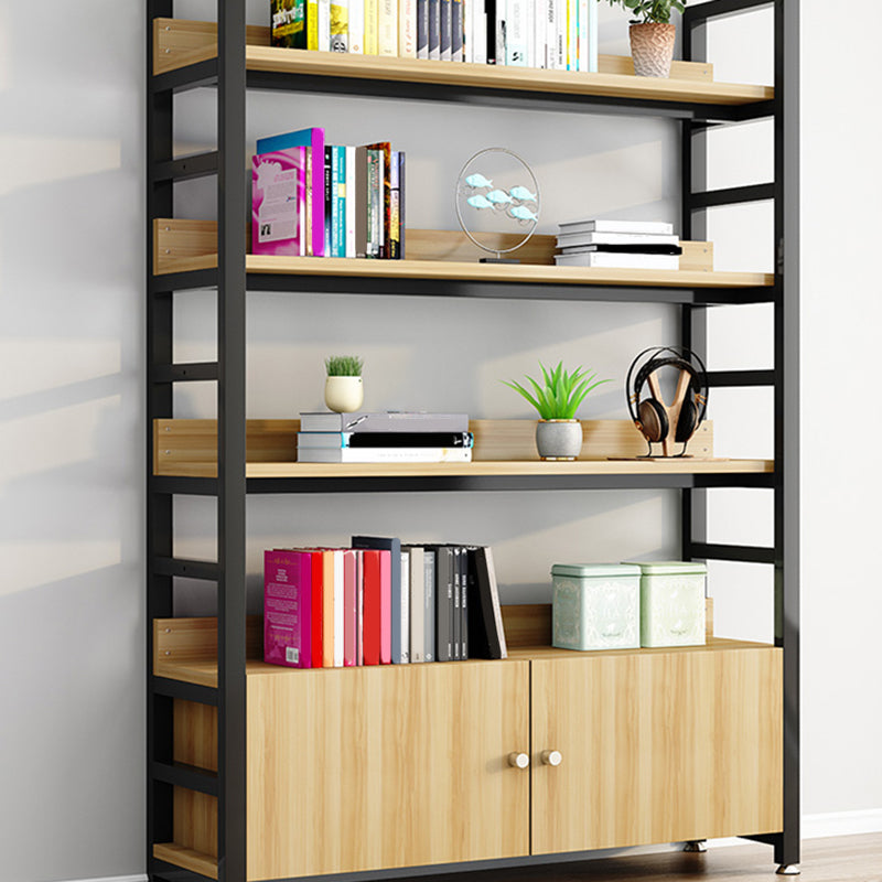 Modern Open Storage Shelf Bookcase with Cabinets for Home Office