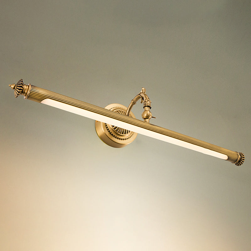 Linear Shape Metal Vanity Lights Modern Style 1 Light Vanity Light Fixture in Gold